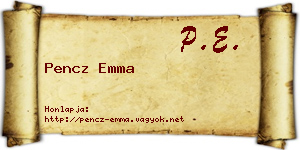 Pencz Emma névjegykártya